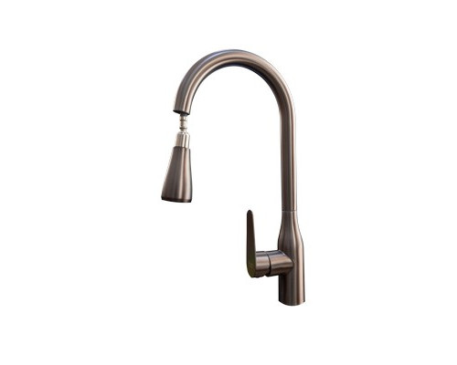 Смеситель для кухни с гибким изливом "U" хром мат INOX Rubano 27675
