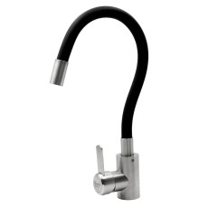 Смеситель для кухни с гибким изливом "U" черный/хром INOX ТМ Rubano 27192