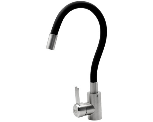 Смеситель для кухни с гибким изливом "U" черный/хром INOX ТМ Rubano 27192