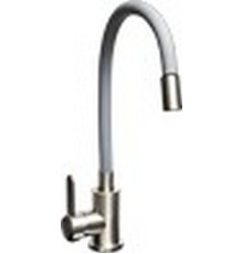Смеситель для кухни с гибким изливом "U" серый/хром INOX Rubano 27193