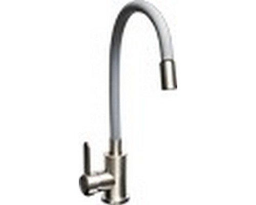 Смеситель для кухни с гибким изливом "U" серый/хром INOX Rubano 27193