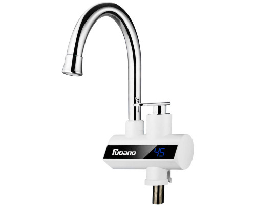 Смеситель проточный водонагреватель, хром/белый 3000W Rubano 27888