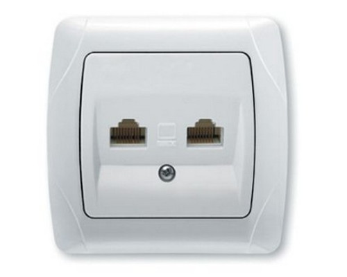 Розетка комп. двойная (2*RJ45 CAT5e), серия Carmen (уп.12шт) - TM VIKO