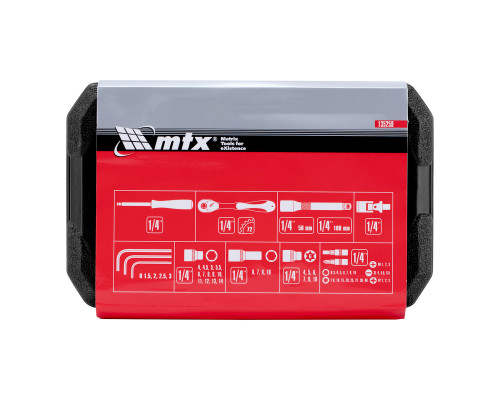 Набор инструментов 56 предметов, CrV, 1/4" - ТМ MTX