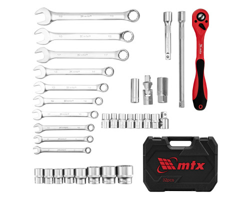 Набор инструментов 32 предмета, CrV, 1/2" - ТМ MTX