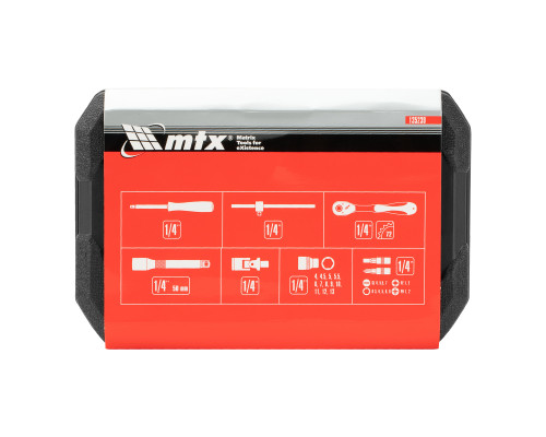 Набор инструментов 29 предметов, CrV, 1/4" - ТМ MTX