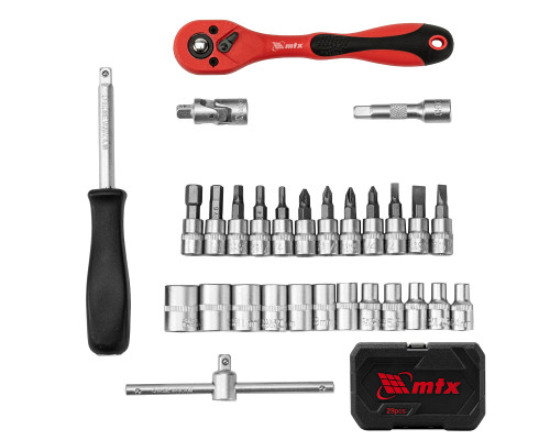 Набор инструментов 29 предметов, CrV, 1/4" - ТМ MTX