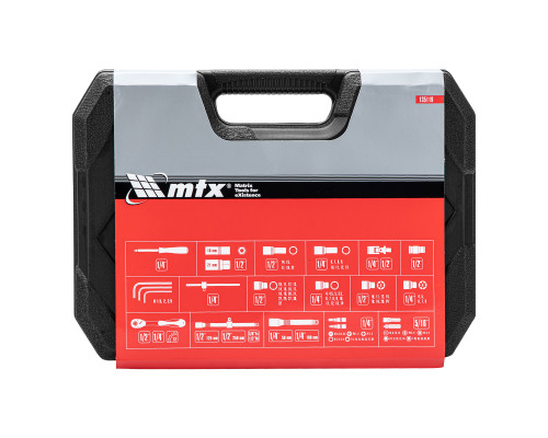 Набор инструментов 108 предметов, CrV, 1/2", 1/4" - ТМ MTX