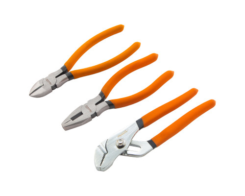 Набор губцевого инструмента №2, 3пред.: плоскогубцы, бокорезы, клещи переставные - ТМ Sparta