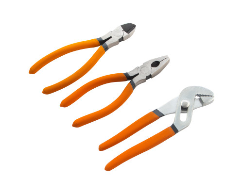 Набор губцевого инструмента №2, 3пред.: плоскогубцы, бокорезы, клещи переставные - ТМ Sparta