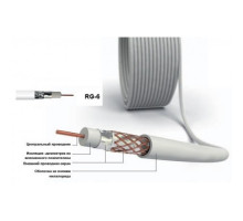 Кабель коаксиальный TV RG-6 (F695BV) 95% (305м) для внутр. прокладки белый - ТМ TDM