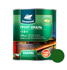 Грунт-эмаль на ржавчину 3в1 ТМ Корабельная зеленая 2,8
