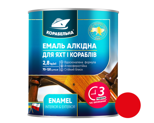 Красная эмаль ПФ-115 ТМ Корабельная, 0,25 кг, 12 шт