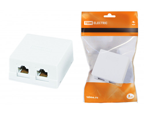 Компьютерная розетка 2xRJ-45 (уп.25шт) - ТМ TDM Компьютерная розетка 2xRJ-45 (уп.25шт) - ТМ TDM