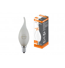 Лампа накаливания "Свеча на ветру" матовая 60 Вт-230 В Е14 (уп.1шт) - ТМ TDM