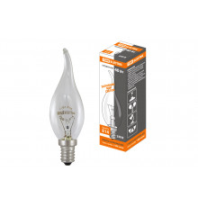 Лампа накаливания "Свеча на ветру" прозрачная 40 Вт-230 В-Е14 (уп.1шт) - ТМ TDM