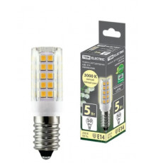 Лампа светодиод. для холод. Е14-5 Вт-230 В-3000К, SMD, 16x54мм - TM TDM