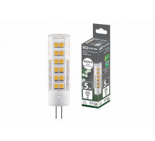 Лампа светодиодная G4-5 Вт-AC/DC 12 В-6500 К, SMD, 16x57мм - TM TDM