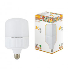 Лампа светодиодная T-50 Вт-230 В-4000 К–E27 (140x238 мм) Народная - ТМ TDM
