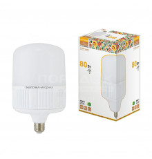 Лампа светодиодная T-80 Вт-230 В-4000 К–E27 (160x265 мм) Народная - ТМ TDM