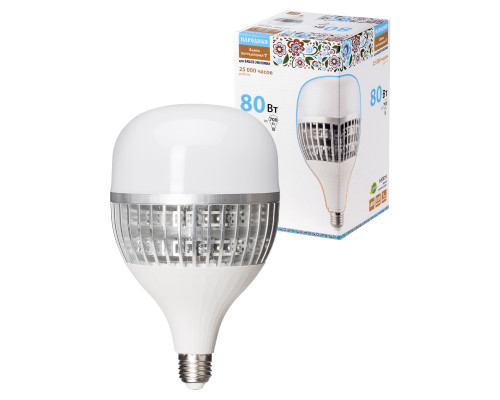 Лампа светодиодная T-80 Вт-230 В-6500 К–E27 (130x223 мм) Народная - TM TDM Лампа светодиодная T-80 Вт-230 В-6500 К–E27 (130x223 мм) Народная - TM TDM