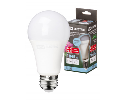 Лампа светодиодная низковольтная МО A60 11Вт, 24-48 В, 4000К - ТМ TDM