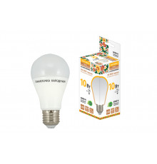 Лампа светодиодная НЛ-LED-A55-10 Вт-230 В-4000 К-Е27, (55х98 мм), Народная - ТМ TDM