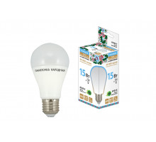 Лампа светодиодная НЛ-LED-A60-15 Вт-230 В-6500 К-Е27, (60х112 мм), Народная - ТМ TDM Лампа светодиодная НЛ-LED-A60-15 Вт-230 В-6500 К-Е27, (60х112 мм), Народная - ТМ TDM