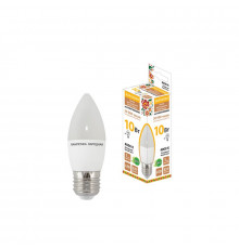 Лампа светодиодная СВЕЧА FС37-10 Вт-230 В - 4000 К–E27 Народная - ТМ TDM