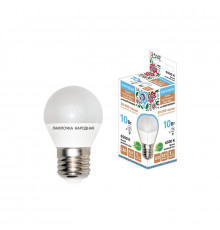 Лампа светодиодная ШАРИК FG45-10 Вт-230 В-6500 К–E27 Народная - TM TDM