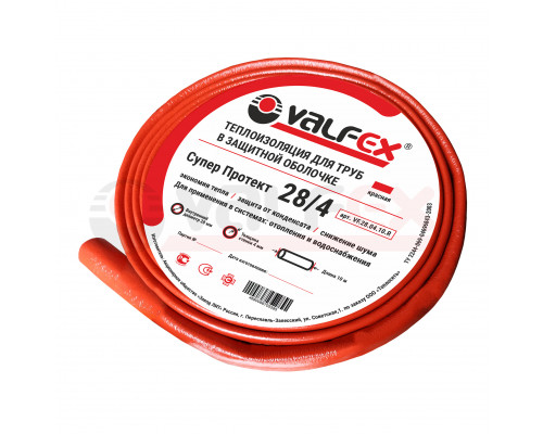 Теплоизоляция для труб 18х4 красная (рул/10м) ТМ Valfex Теплоизоляция для труб 18х4 красная (рул/10м) ТМ Valfex