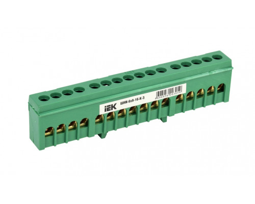 Шина PE земля в корп изол на DIN-рейку ШНИ-6х9-16-К-З - TM ИЭК