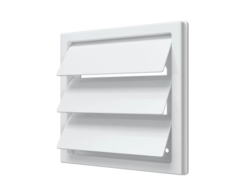 Решетка приточно-вытяжная с гравитационными жалюзи  ASA 150х150 с фланцем D125, бел. - ТМ VE