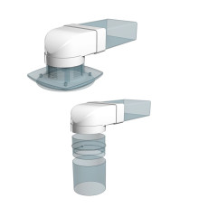 Соединитель 90° пластик, плоского воздуховода с фланц. воздухораспред.60мм х 204мм / D125мм - ТМ VE