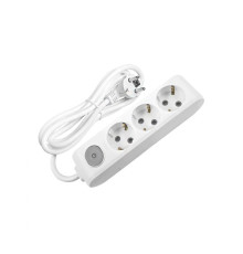 Удлинитель 3 гнезда c/з и кнопкой Multi-Let, 16A, белый, 3м.п. (12.уп) - TM VIKO