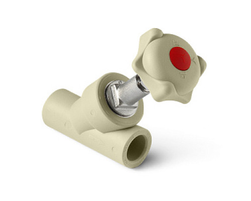 Вентиль D 25  косой 45 серый