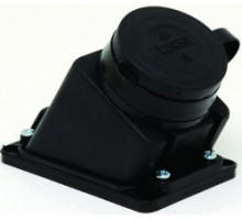 Розетка настенная угл. (каучук) 2Р+Е, 16А, 220-240V (уп.16шт.) -T-Plast