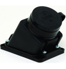 Розетка настенная угл. (каучук) 2Р+Е, 16А, 220-240V (уп.16шт.) -T-Plast