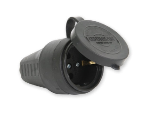 Розетка переносная (каучук) 2P+E,16А, 220-240V - TM Gunsan