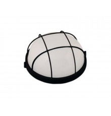 Светильник круг алюм. / стекло с решеткой (черный) (E27 max. 100W) IP54 - HL926 black