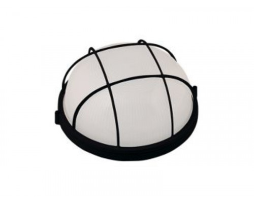 Светильник круг алюм. / стекло с решеткой (черный) (E27 max. 100W) IP54 - HL926 black