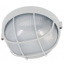 Светильник круг алюм./стекло с решеткой (белый) (E27 max.60W) IP54-HL906 white