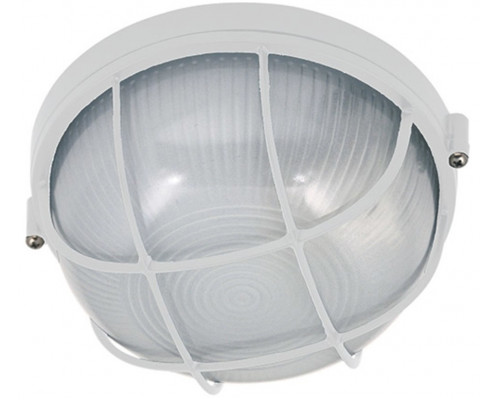 Светильник круг алюм./стекло с решеткой (белый) (E27 max.60W) IP54-HL906 white