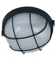 Светильник круг алюм./стекло с решеткой (черный) (E27 max.60W) IP54-HL906 black