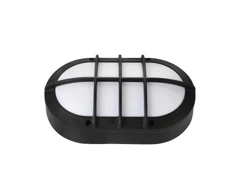 Светильник наклад. LED овал с решеткой (черный) 8W/515Lm/4000K/220-240V/IP54