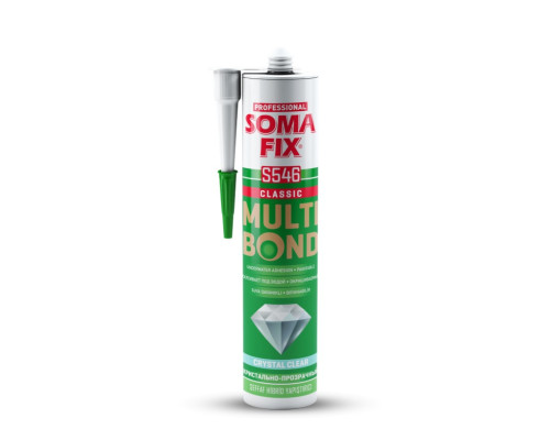 Гибридный клей MULTIBOND CRYSTAL (прозрачный) 290мл/350гр (уп.12шт) - TM SOMAFIX
