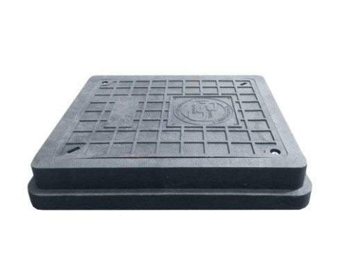 Люк полимерный евро, квадратный, черный 640*480мм  1,5тн