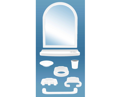 Зеркало для ванной комнаты в комплекте с аксессуарами (8 эл) (уп.8шт) - ТМ Nova