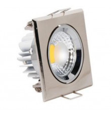 Светильник потолочный точечный квадрат COB LED 5W 6500K 354Lm (мат. хром) 220-240V IP20 - HL679L