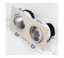 Светильник потолочный точечный прямоуг. LED 2х10W 6400K 1078Lm (белый) / 220-240V / IP20 - HL6712L Светильник потолочный точечный прямоуг. LED 2х10W 6400K 1078Lm (белый) / 220-240V / IP20 - HL6712L